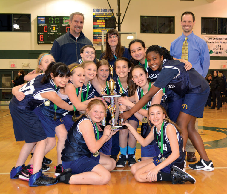 The St. Charles School girls basketball team